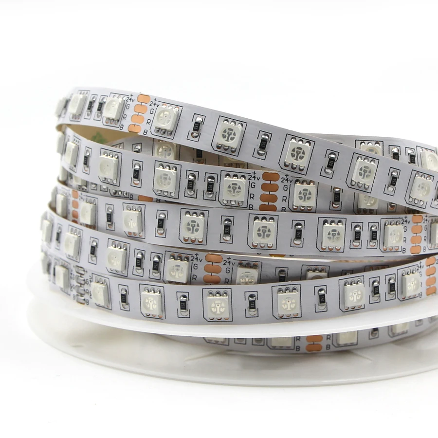 DC24V 10 м/рулон Светодиодная лента 5050 SMD RGB Водонепроницаемая светодиодная 60