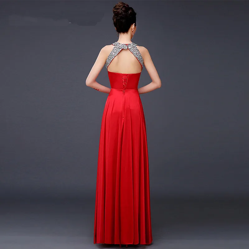 Вечернее платье 2017 новое горячее в пол ТРАПЕЦИЕВИДНОЕ атласное сексуальное