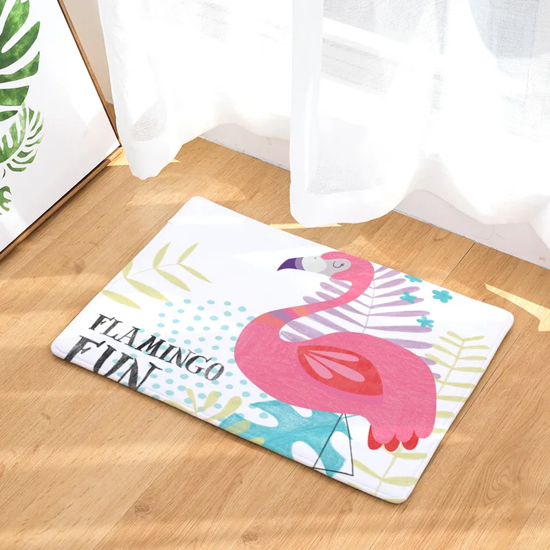Напольный коврик с принтом фламинго Впитывающий Коврик из замши для ванной