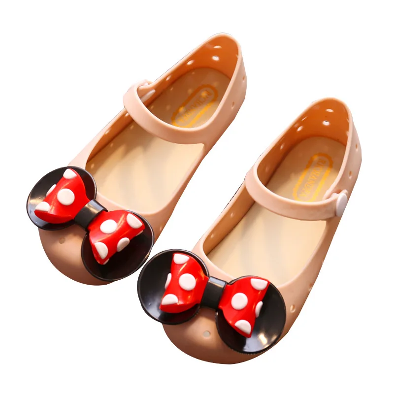 Сандалии с мягкой подошвой и бантом для девочек летние Нескользящие пляжные