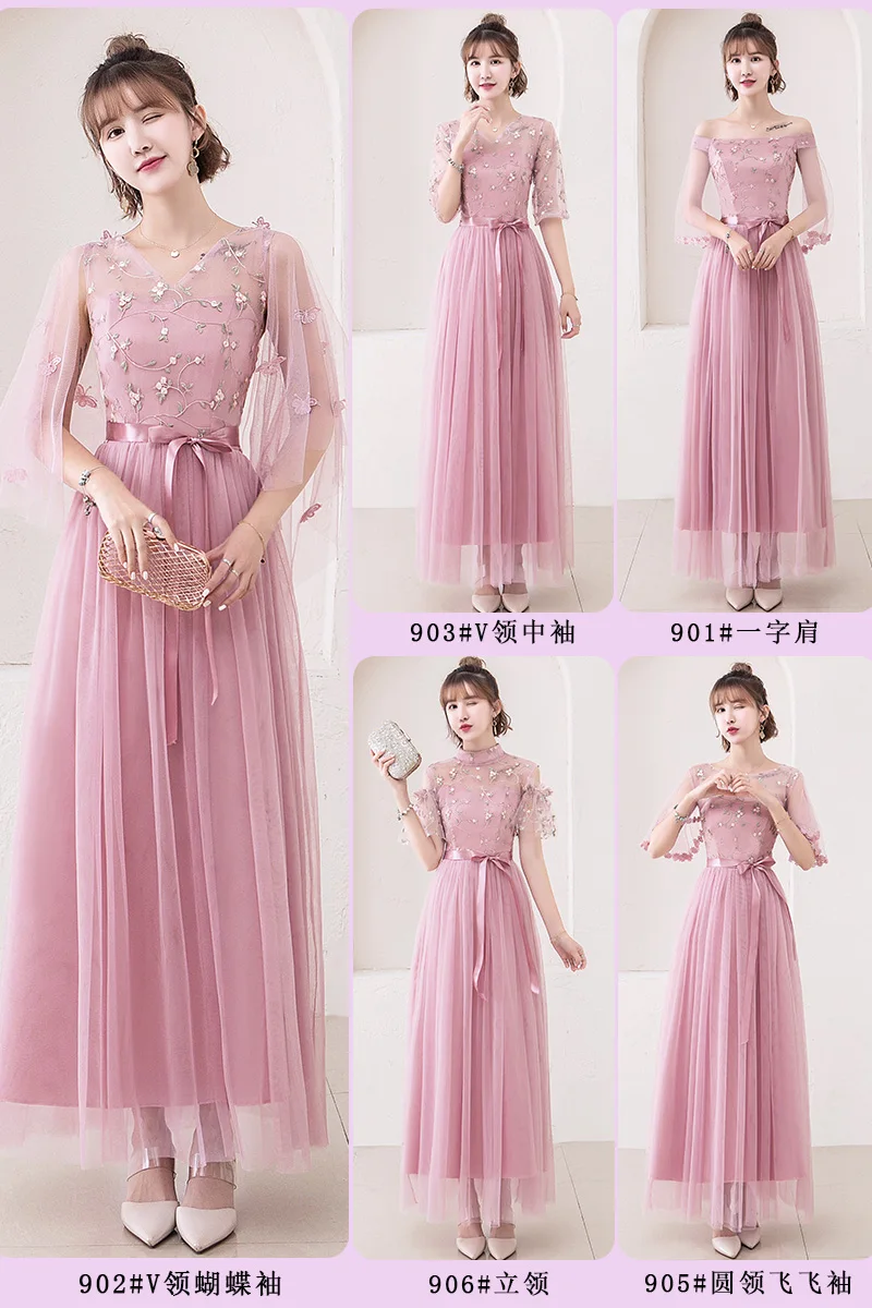 Шифоновое длинное платье для подружки невесты многослойное вечернее