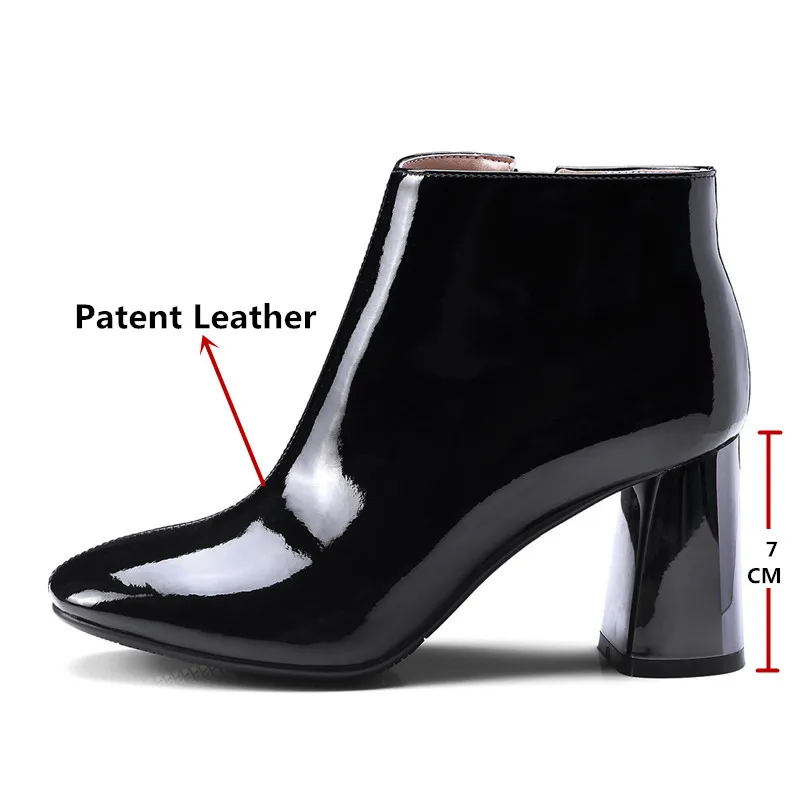 Женские Классические ботинки FEDONAS вечерние туфли из лакированной кожи на высоком