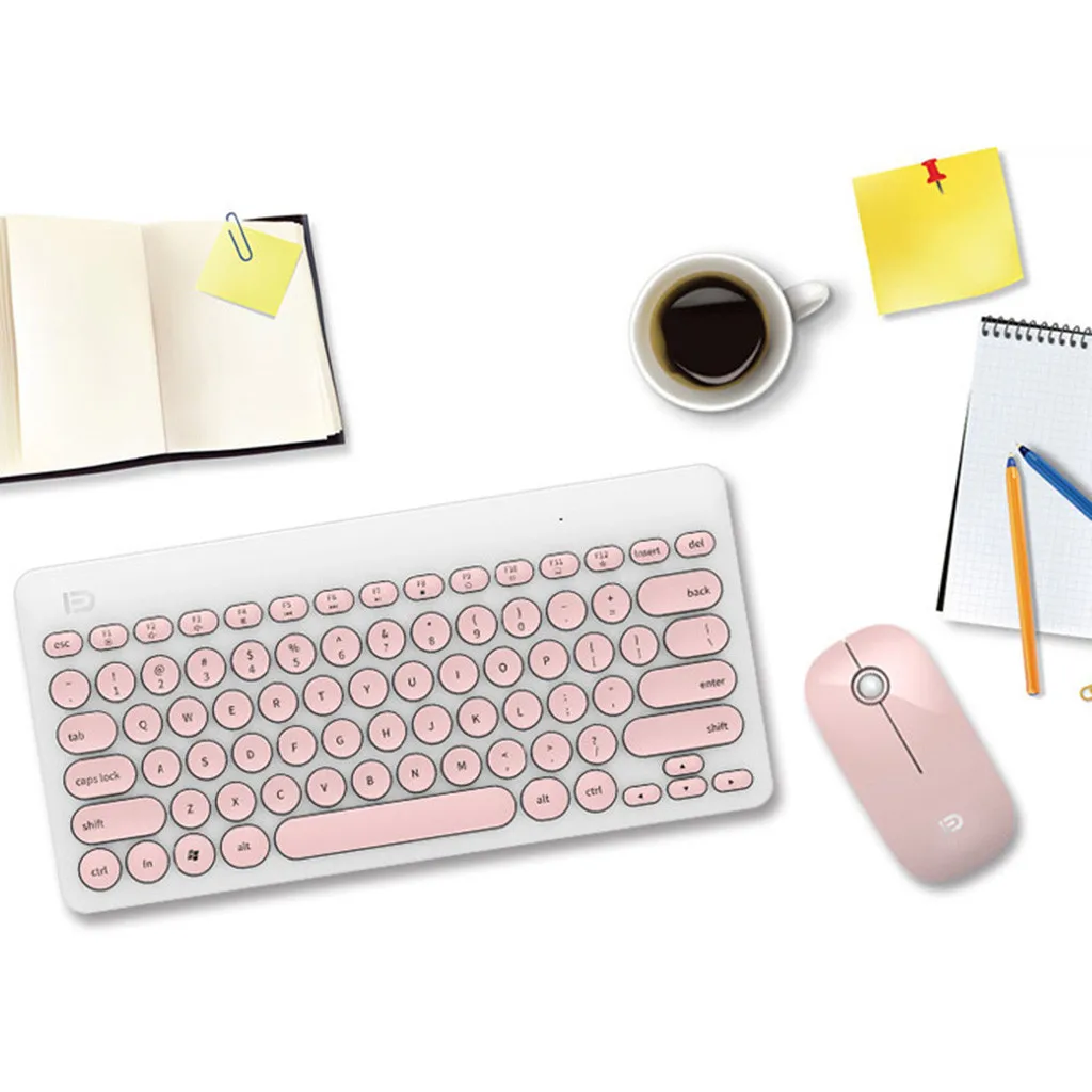 Multimedia Wireless Keyboard Mouse Combos with Fashionable Ultra Thin Whaterproof Silent Mice for Computer PC Gaming TV#g4