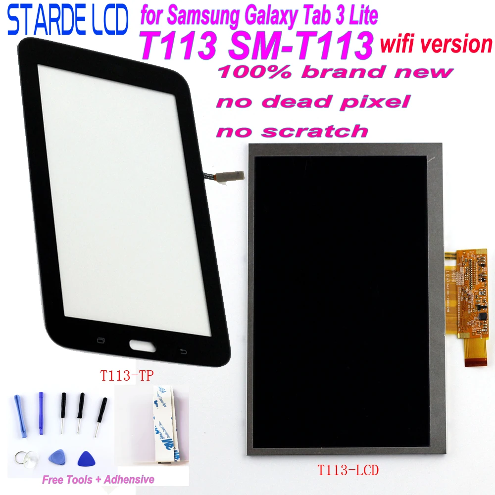 Sentido com Ferramentas Lcd para Samsung Starde Galaxy Lite T113 Sm-t113 Versão Wifi Display Lcd Touch Screen Digitador Gratuitas Tab 3