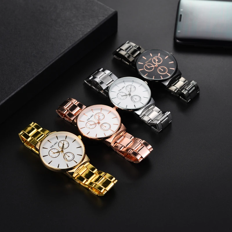 Мужские часы топ бренд роскошные модные деловые кварцевые из нержавеющей стали с