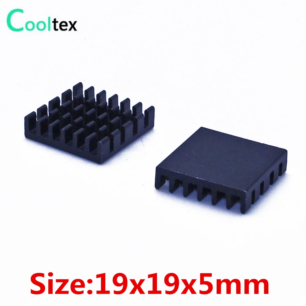 

(2000 шт./лот) 100% Новый 19x19x5 мм алюминиевый радиатор экструдированный черный Радиатор Охлаждение