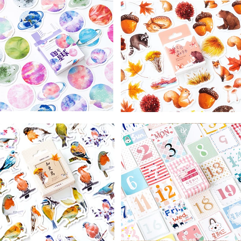 

45pcs/lbox New forest animal paper sticker decoration stickers DIY Notebook Ablum diary scrapbooking label sticker stationery