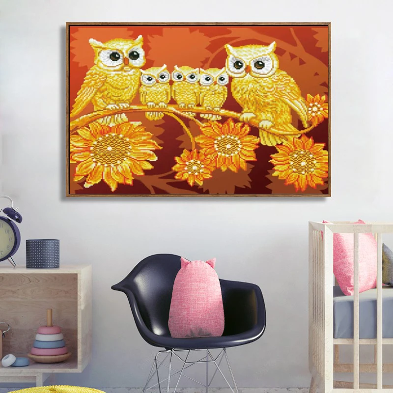 Набор для алмазной вышивки Сова картина 5D сделай сам с мотивами семьи животных