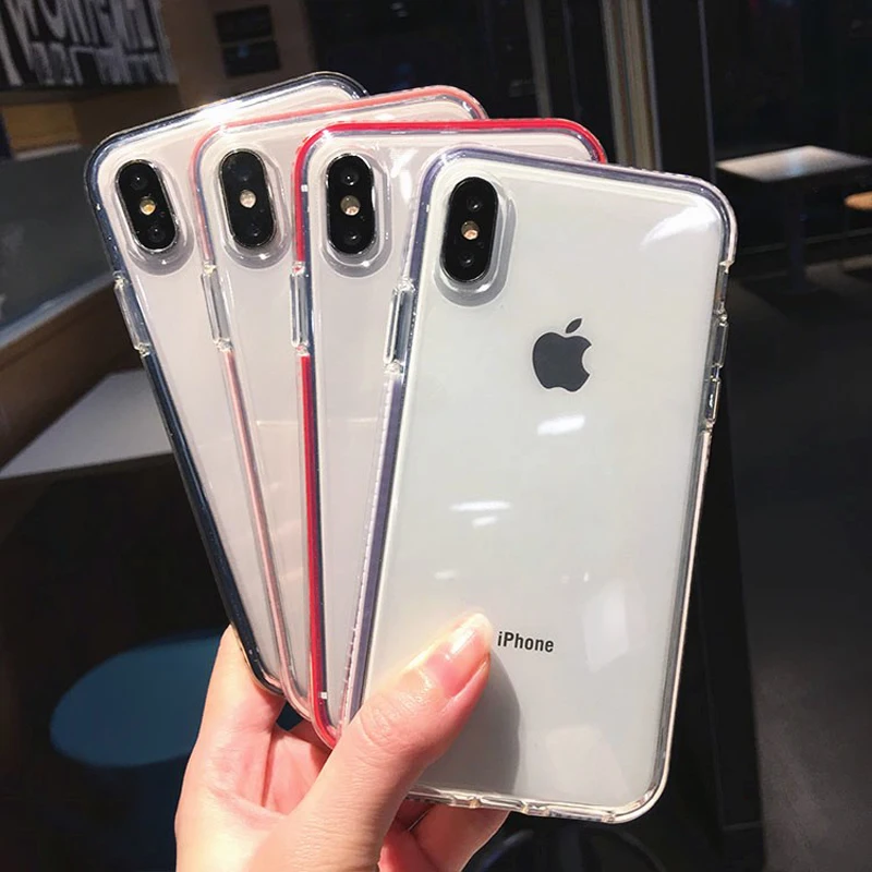 Модный прозрачный мягкий чехол LACK из ТПУ конфетных цветов для телефона iPhone XS Max X XR