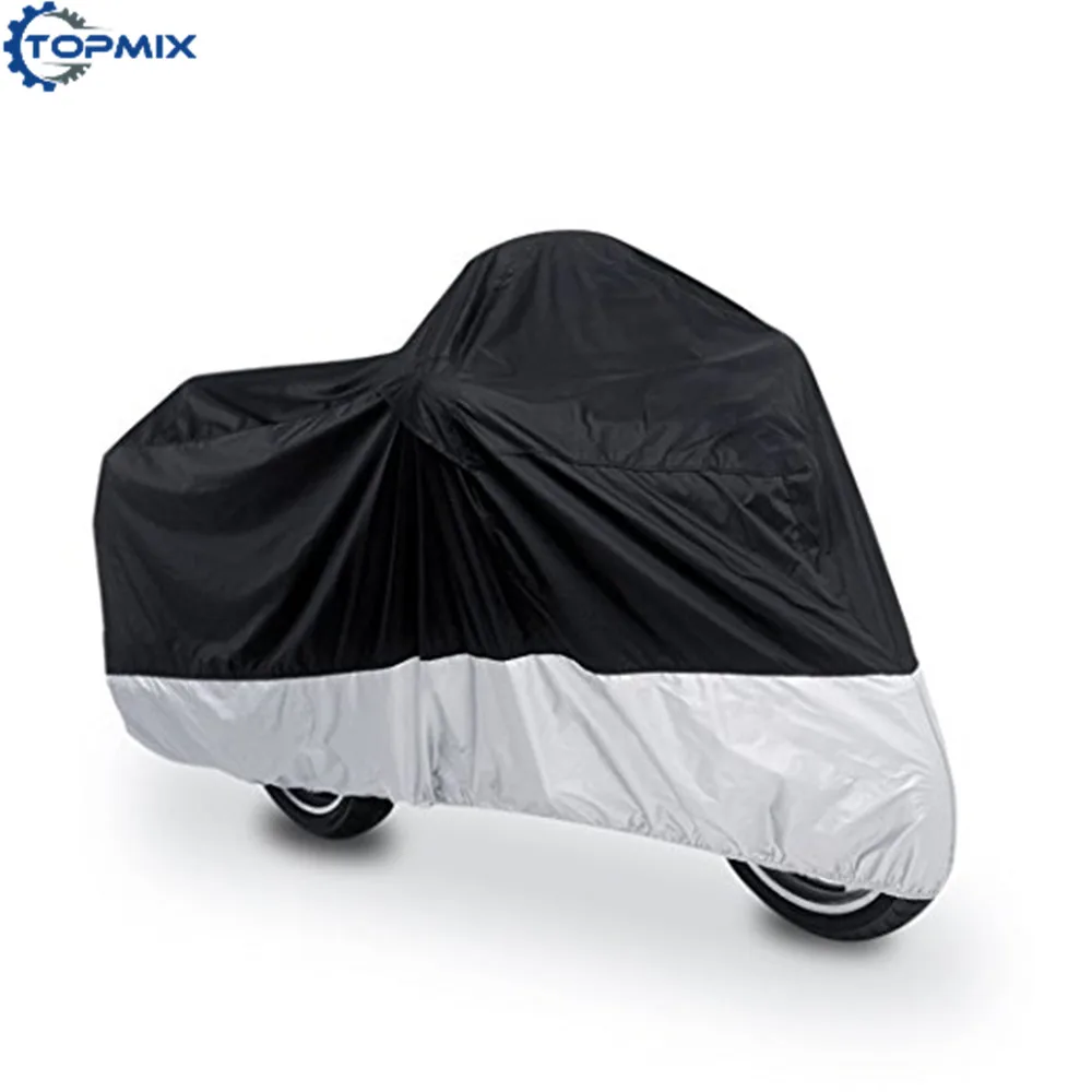 

Black and Silver Outdoor Motorcycle Bike Moped Scooter Cover Waterproof Rain UV Dust Prevention Dustproof Covering L/XL/XXL/XXXL