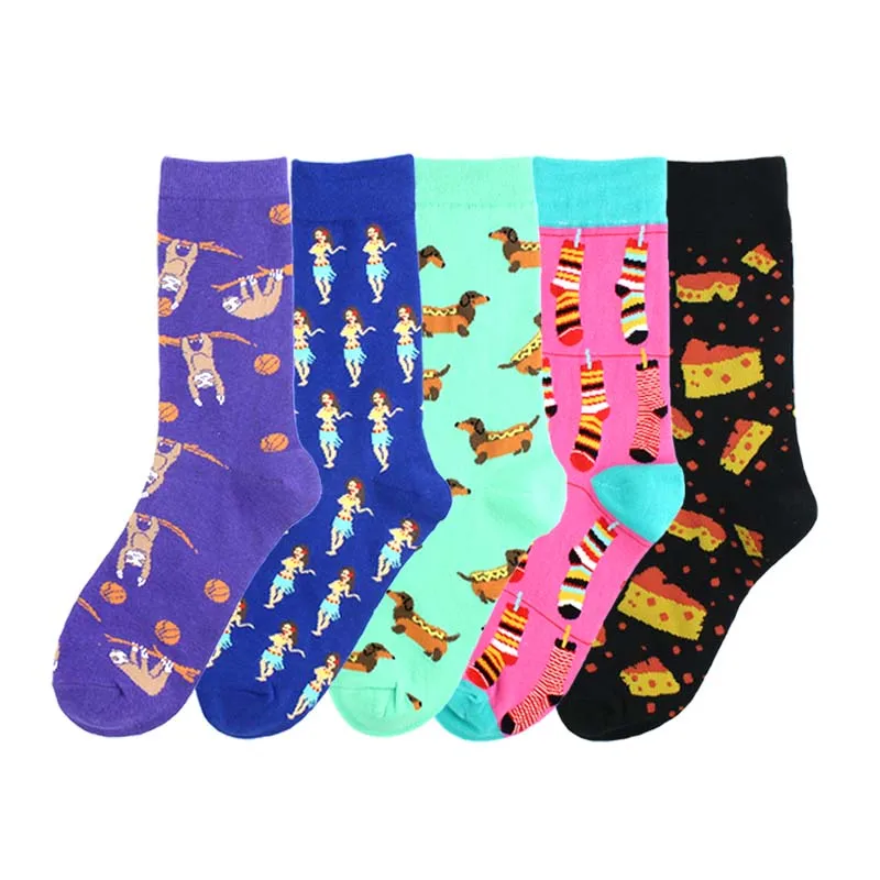 Носки мужские в стиле Харадзюку крутые милые Креативные модные арт-носки с