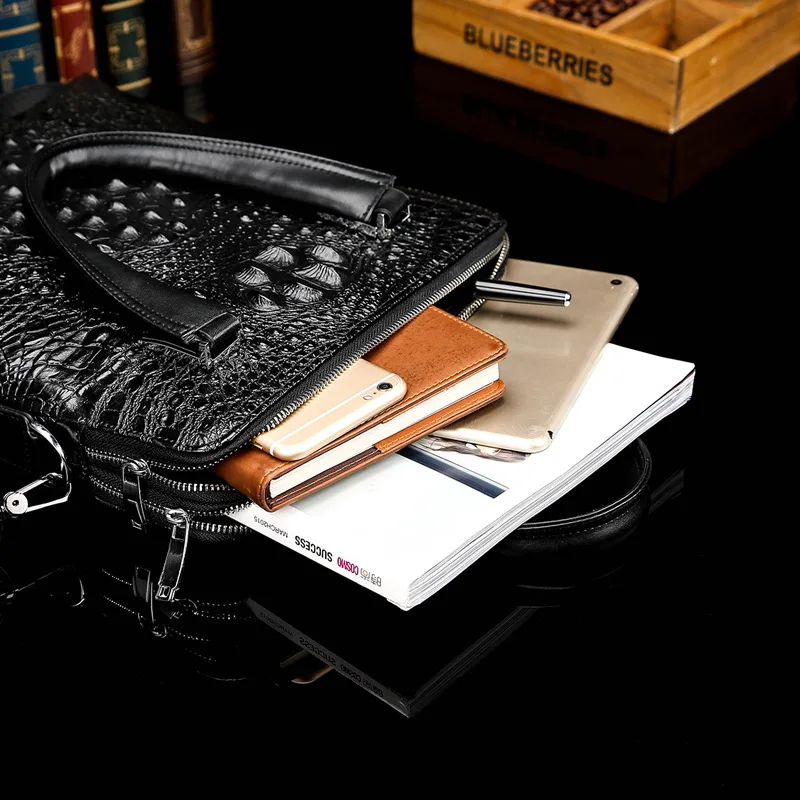 Мужской портфель из воловьей кожи под крокодила|bags handbags|bag malebriefcase men |