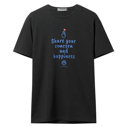 41Black Giordano мужская повседневная футболка с круглым воротом и короткими рукавами, имеется печатный рисунок на передней части футболки - Цвет: 41Black