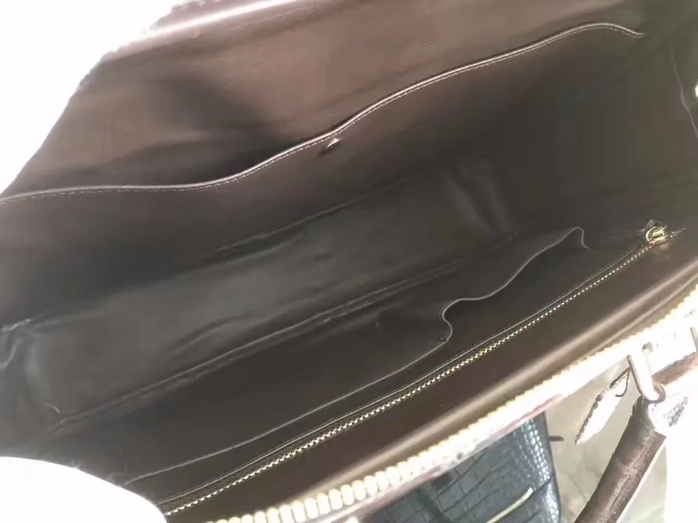 2017 Мужской коричневый портфель из крокодиловой кожи мужской с клапаном спереди