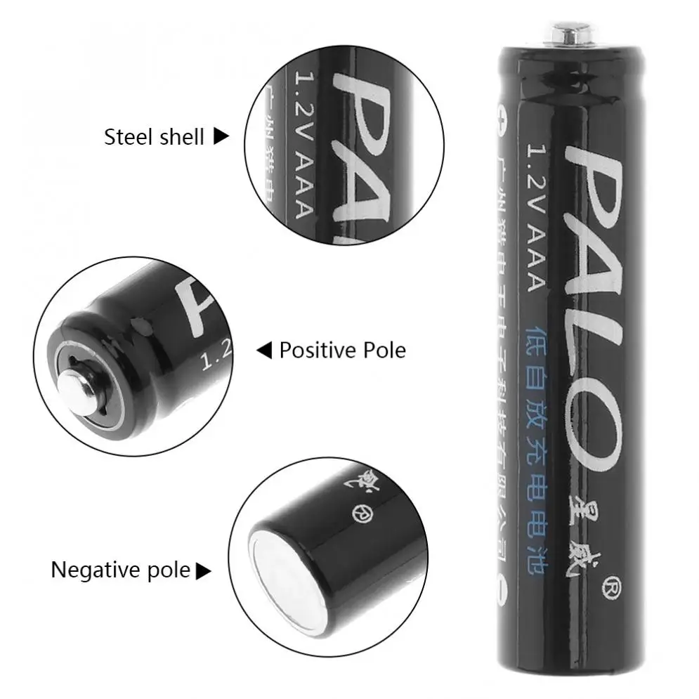 4 шт./лот PALO 1,2 V AAA 600mAh ni-mh аккумуляторная батарея с предохранительным клапаном для дистанционного управления/игрушки/камеры