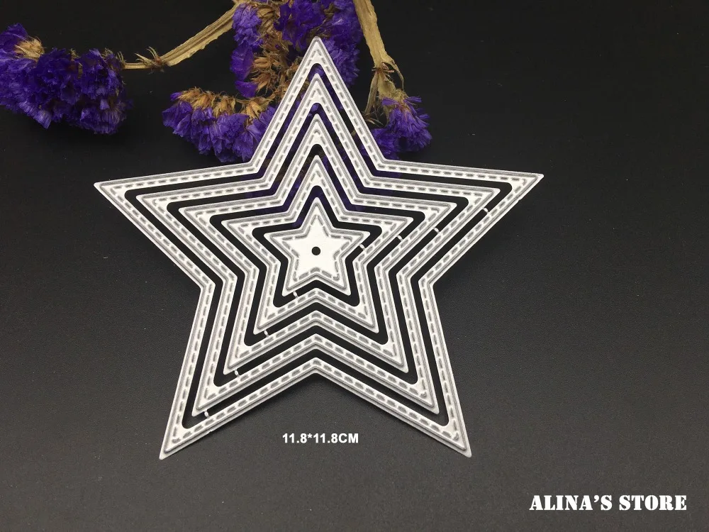 5 шт. Звезда Пентаграмма рамка украшение режущие штампы трафарет для