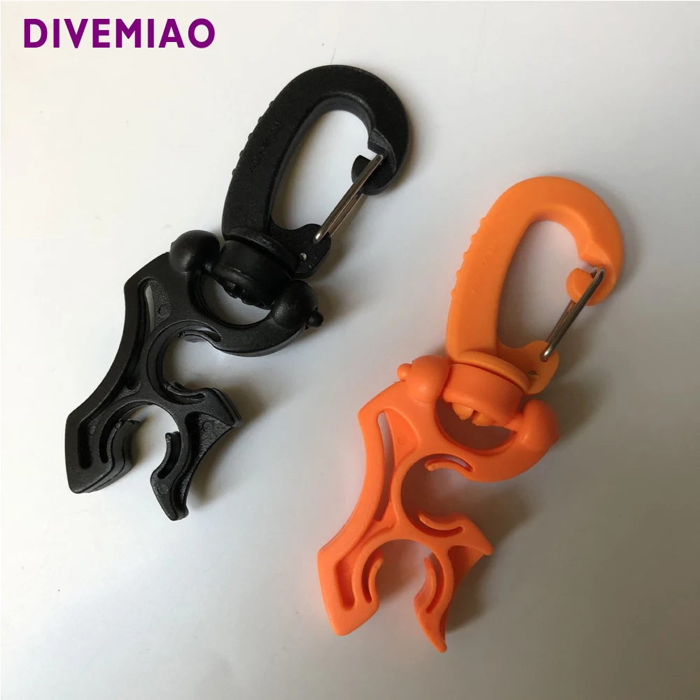 SCUBA diving equipment hose holder BCD Double Hose hook with swivel For Dive tank regulator pressure tube | Спорт и развлечения
