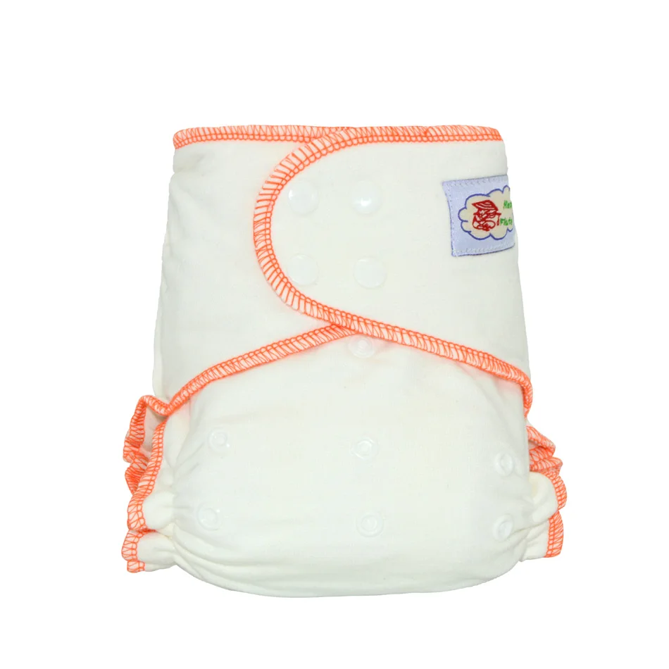 orange 12 шт/лот HappyFlute Onesize бамбуковый хлопковый подгузник, натуральный пеньковый подгузник, подходит для малышей от 5 до 15 кг - Цвет: orange
