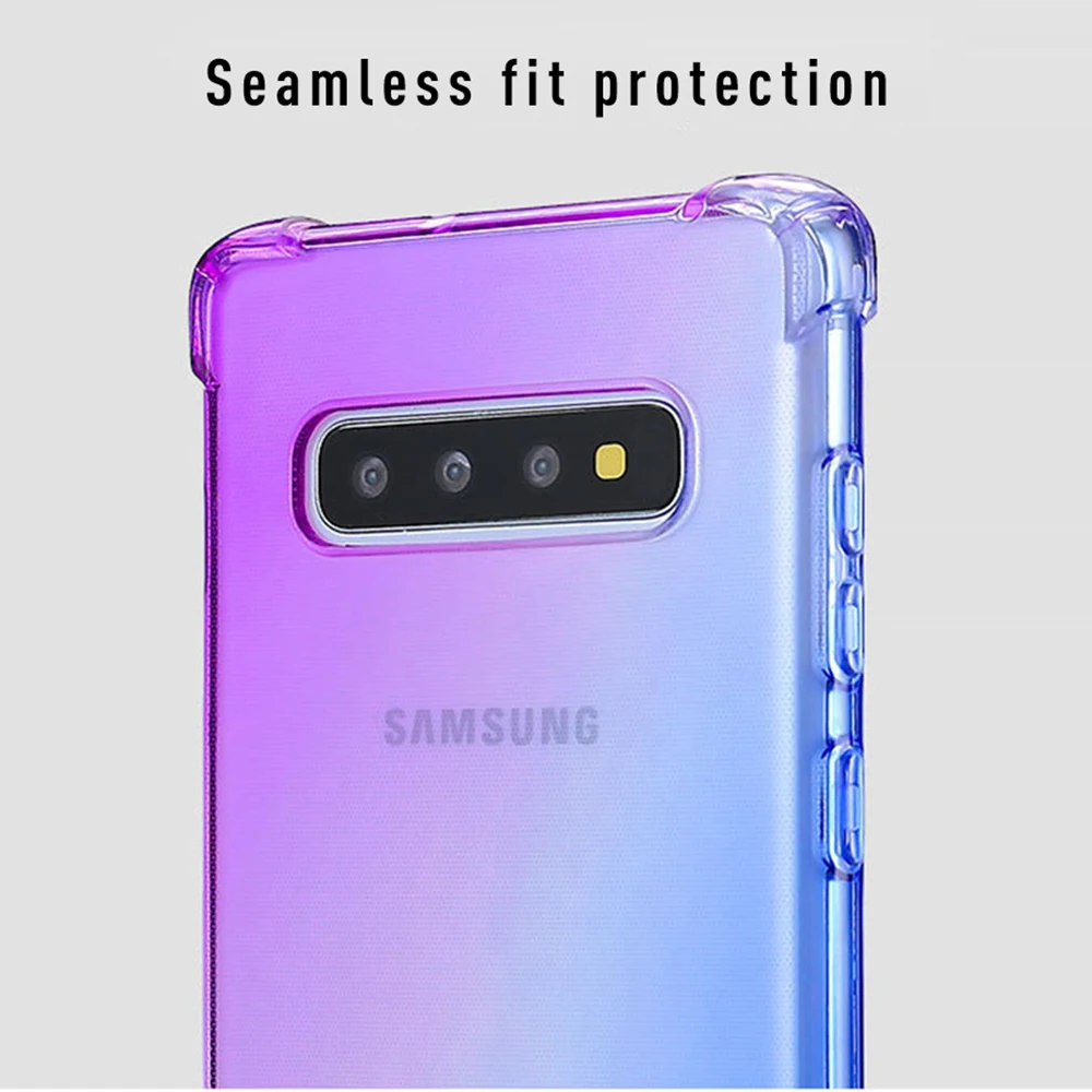 Shockproof Airbag Soft TPU Rainbow Gradient Case For Samsung Galaxy S8 S9 S10 Plus S10E S7 Edge A8 Note 8 M10 Fashion Cover |