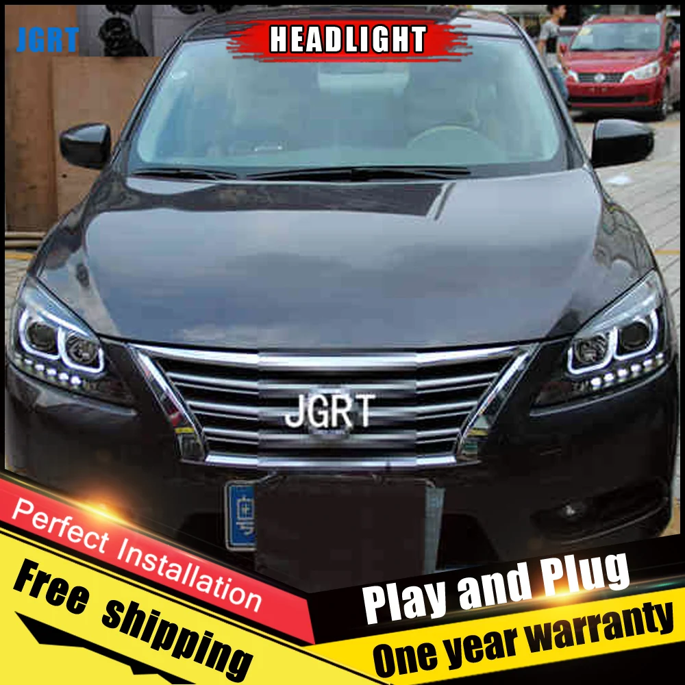 Автомобильный стиль светодиодный фары для Nissan Sentra 2012- для Sentra Головной фонарь светодиодный DRL Объектив двойной луч H7 HID Xenon bi xenon объектив