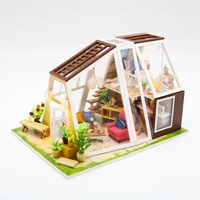 DollhouseToys For Children New Doll House Casa Diy Miniature With Dust Cover Furniture House for dolls Birthday Gift M902