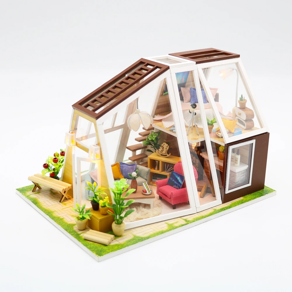 Новинка кукольный домик DollhouseToys для детей миниатюрный сделай сам С Пылезащитным