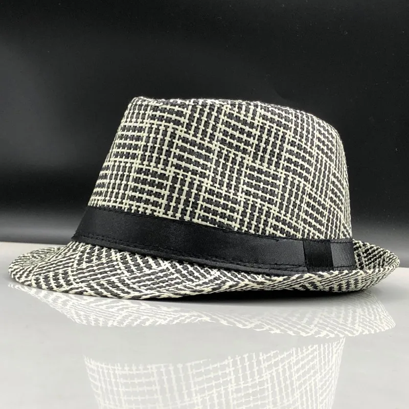 02 Модные летние соломенные мужские шляпы «Fedora» Мужская Гангстерская шляпа Кепка летняя пляжная шляпа Панама шляпа сомбреро шляпа с полями для путешествий - Цвет: 02