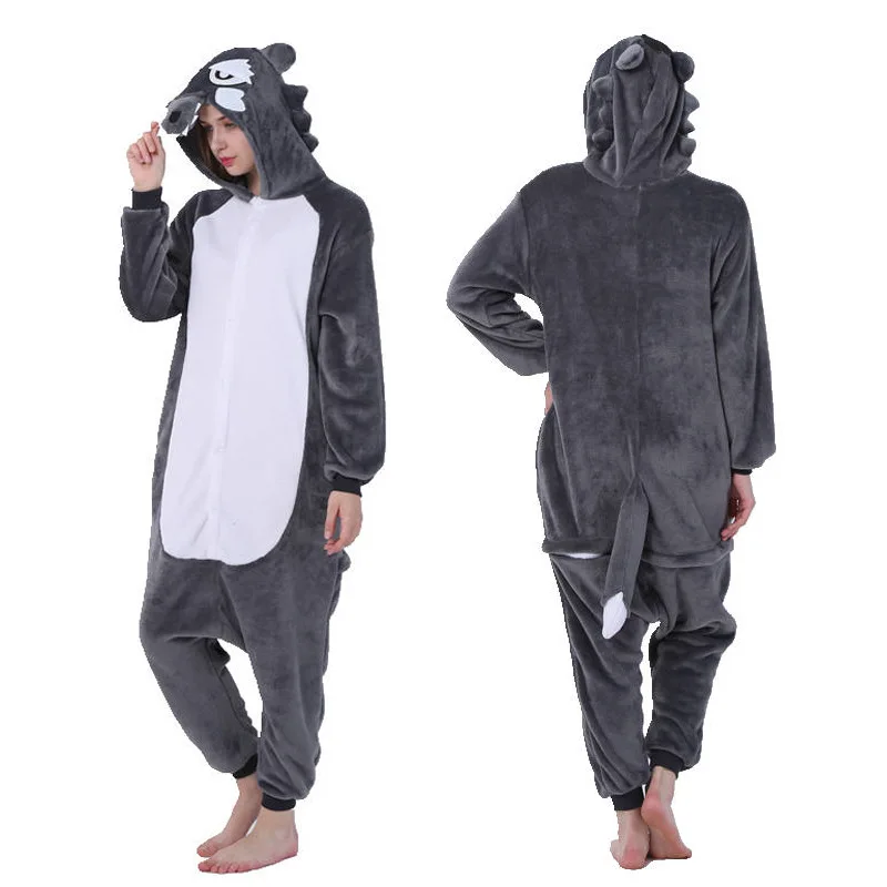 

Kigurumi Black Wolf Pajamas Animal Party Cosplay Costume Flannel Onesies Game Cartoon Animal Sleepwear
