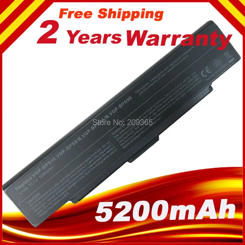 Аккумулятор для ноутбука Sony VAIO VGN AR CR SZ NR VGP BPS9/B BPS10|laptop battery for sony|laptop batterybattery sony vaio |