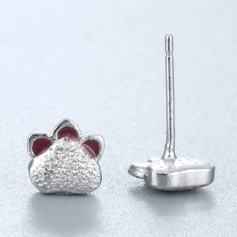 Kinitial серьги гвоздики в форме животного медведя кота следов ювелирное изделие из