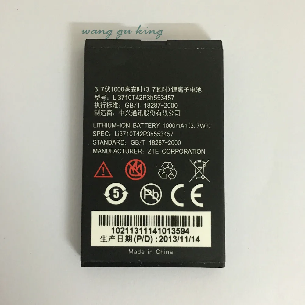 3 7 V 1000mAh Li3710T42P3h553457 мини батарея высокого качества для ZTE запасная
