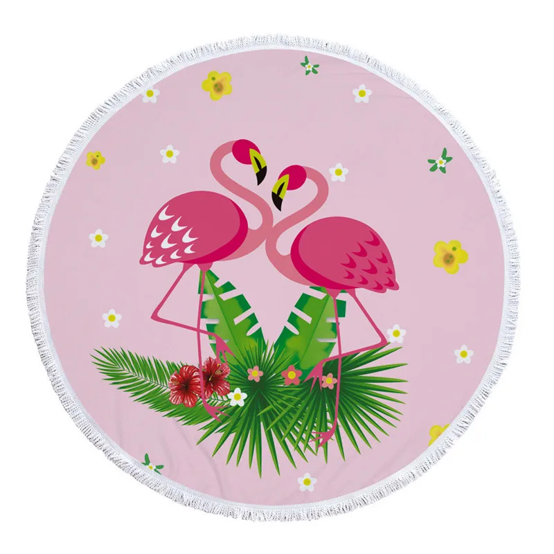 

Birds Floral Round Beach Towel For Adult Colorful Print Soft Microfiber Shower Bath Towel Travel Blanket Swimming Cover 150CM