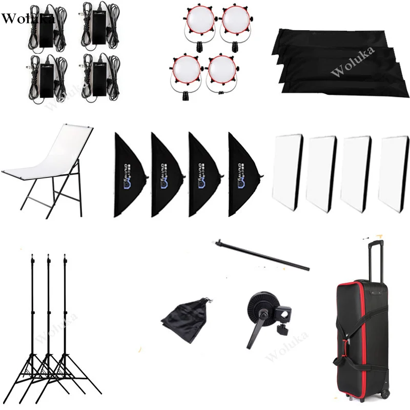 60W светодиодный студийный видео красный головной светильник с софтбокс