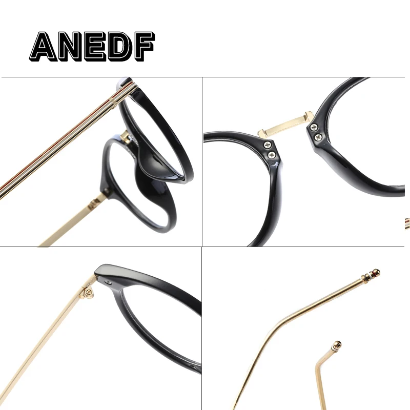 Бренд 2018 высокого качества круглая печать на металле Женская оправа очки имеют 8