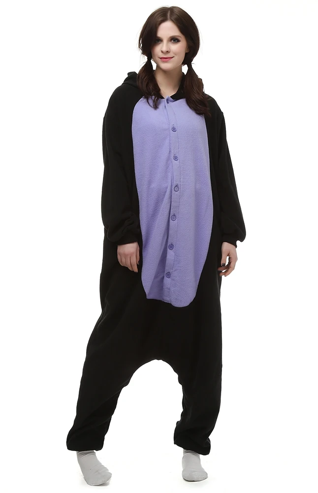 Кигуруми взрослых Onesie Черный кот пижамы Полуночный Кот пижама в виде костюм косплея унисекс мультфильм спальный костюм