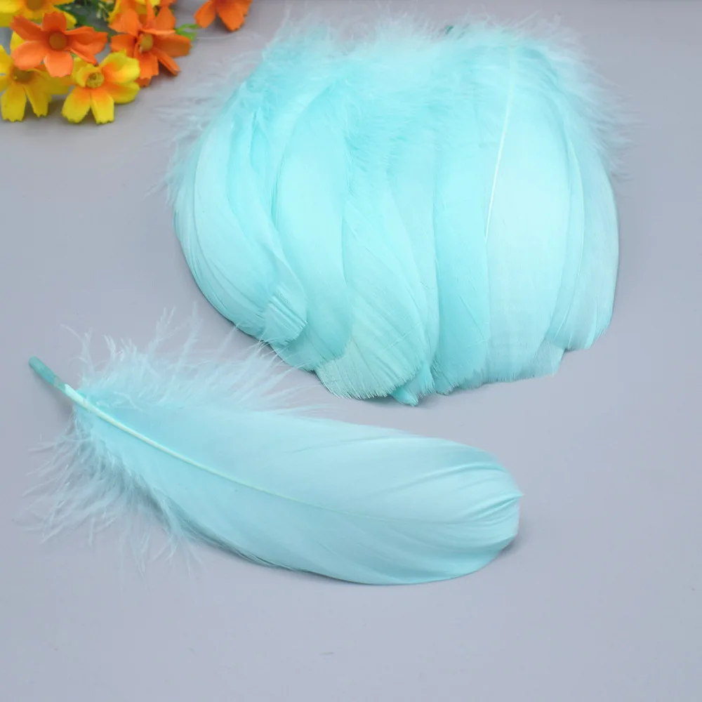 Mint Green Новинка! Клыков цвет 20 шт. качественные натуральные гусиные перья, 5-7 дюймов/13-18 см, сделай сам, ювелирное изделие украшение - Цвет: Mint Green