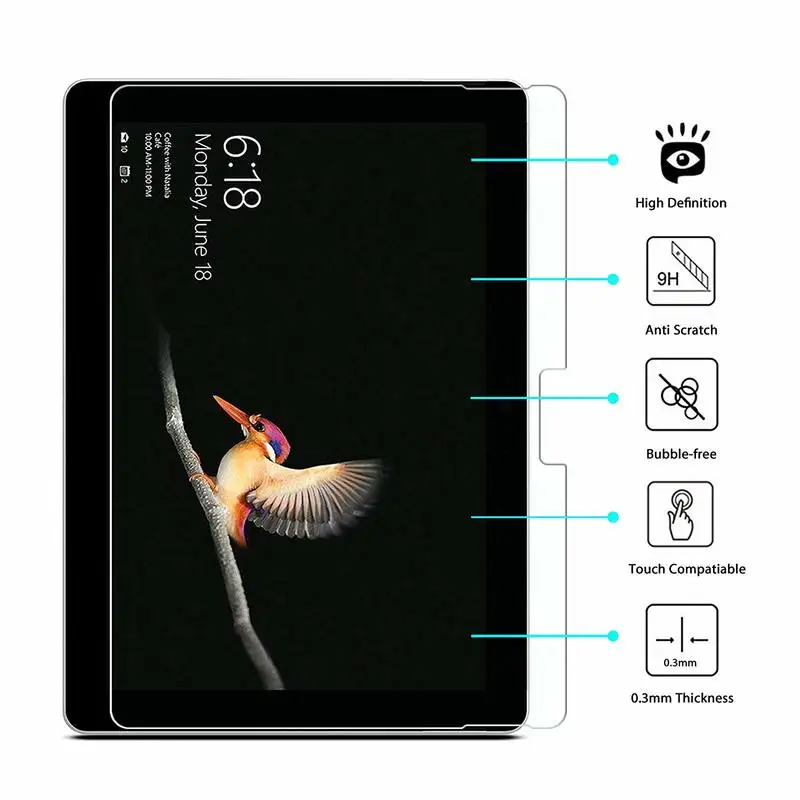 Защита для экрана из закаленного стекла с защитой от царапин Microsoft Surface Go 10 &quot2018