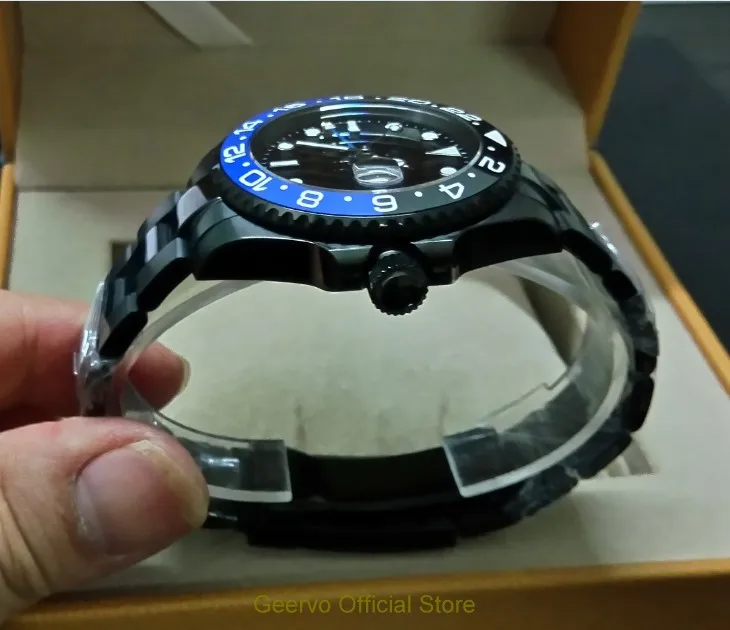 Сапфировое стекло 40 мм GEERVO PVD чехол Азиатский автоматический самовсасывающий