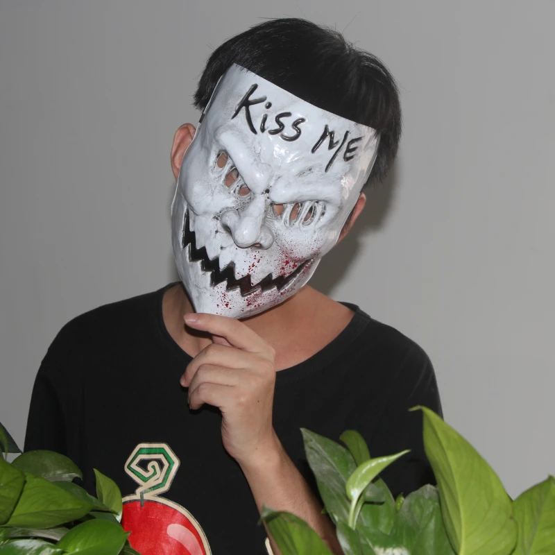 Kiss Me маска для продувки костюм страшный Хэллоуин кровавые ПВХ взрослые Вечерние Маски для мужчин и женщин маска