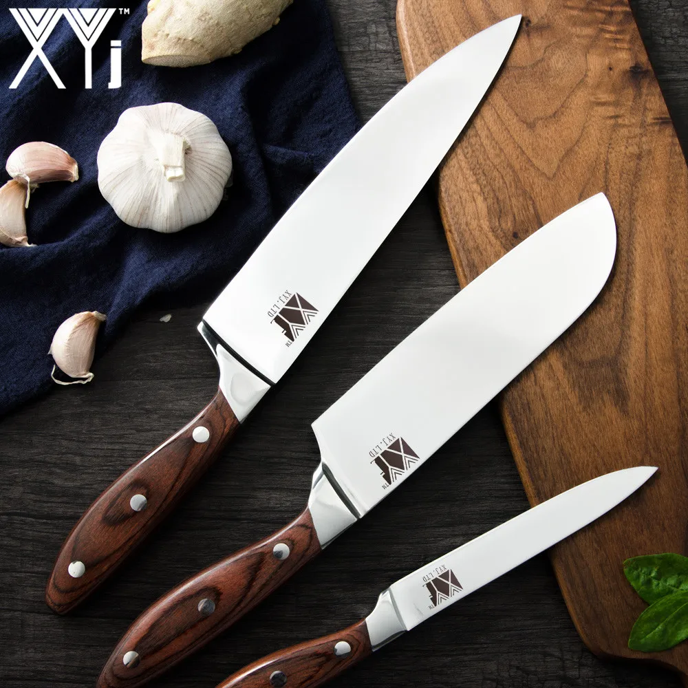 XYj Нержавеющая сталь Ножи Кухня шеф-повара Ножи высокое углеродный острый Gyutou Nakiri сантоку ножи эргономичный оборудование инструменты