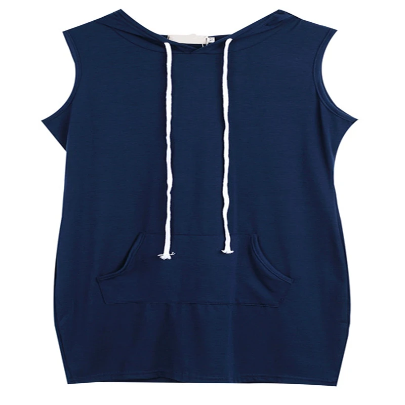 Плюс размер XL женское повседневное Мини платье без рукавов толстовки Джемпер Топ