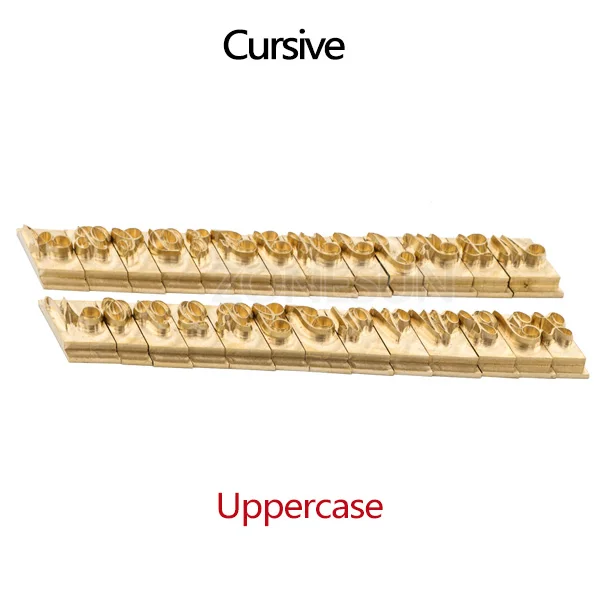 UPPER CURSIVE ZONESUN Т-образными пазами изготовленным на заказ логосом Латунное Письмо Комплект пресс-форм Горячая Фольга кожа штамп Медь Алфавит Пресс индивидуальный DIY, персонаж пресс-форм - Цвет: UPPER CURSIVE