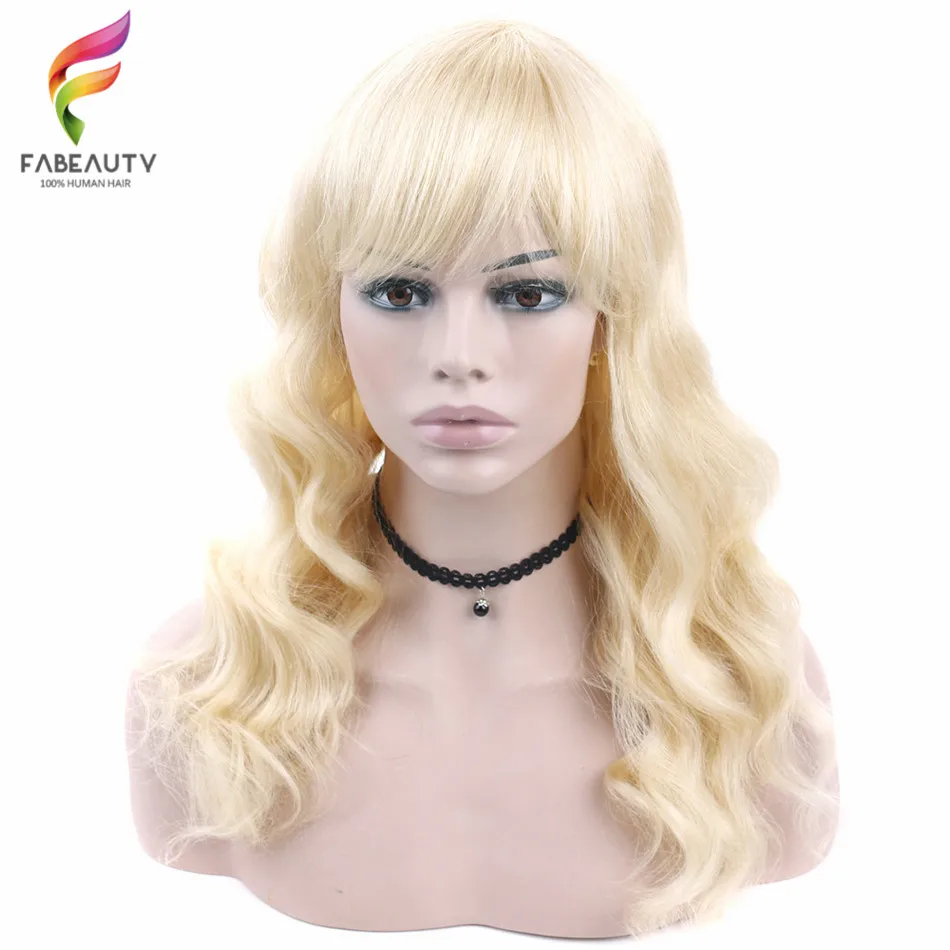 613 парики из светлых человеческих волос короткий парик волнистые челки