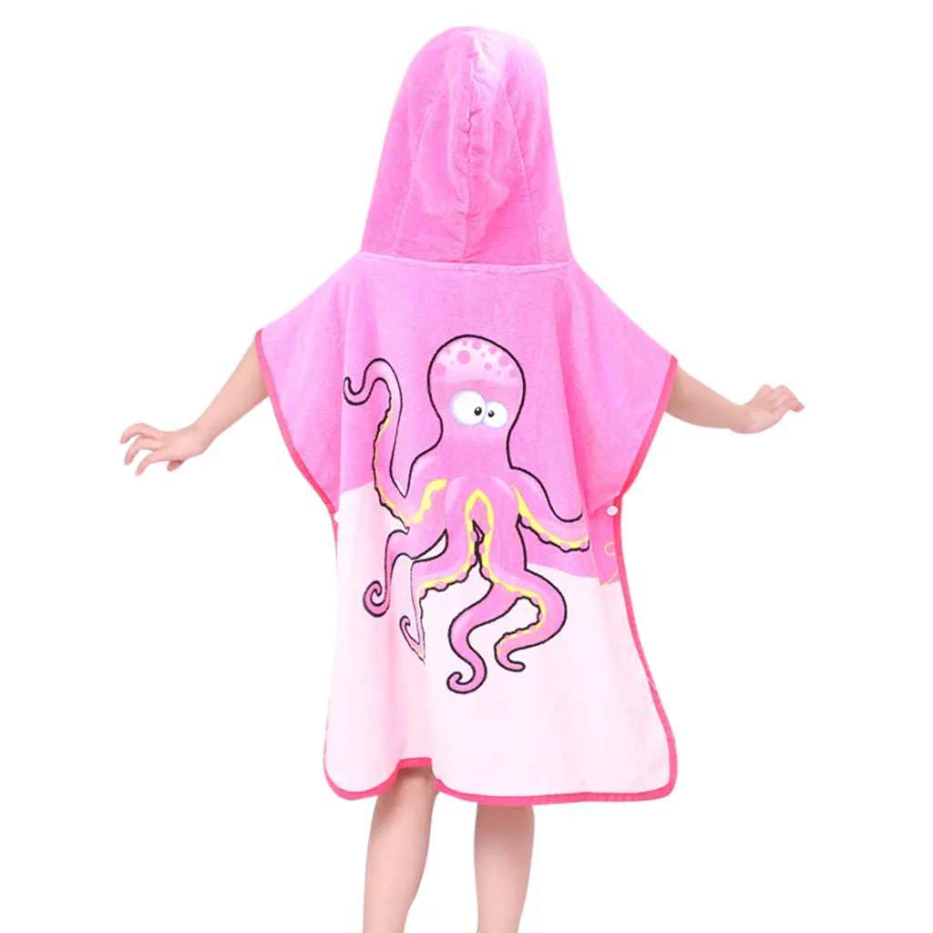 Infant baby poncho towel hooded beach towels for kid Bathrobe Pajamas Cartoon Animals baby hooded bath towel Child baby bath set