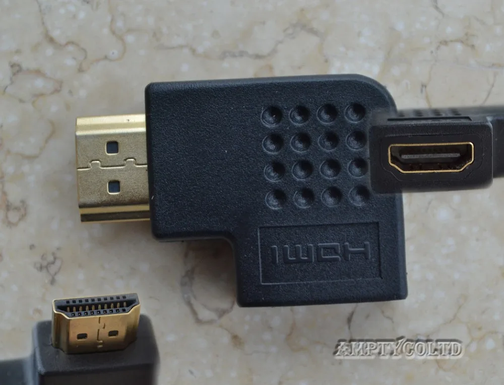 KELUSHI штекер к женскому M/F HDMI правый угол 90 градусов адаптер кабель соединитель