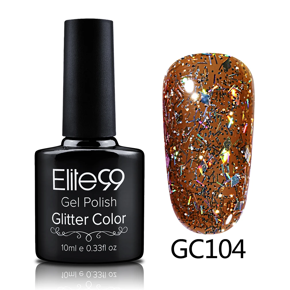 S-GC104 Elite99 10 мл Soak Off блёстки Блеск УФ гель лак Diamond для ногтей гель для ногтей с блестками красота направление Atr - Цвет: S-GC104