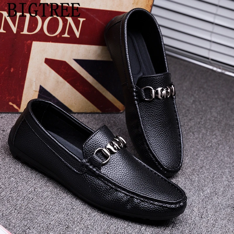 Повседневная кожаная обувь мужская Роскошная Брендовая для вождения мужские