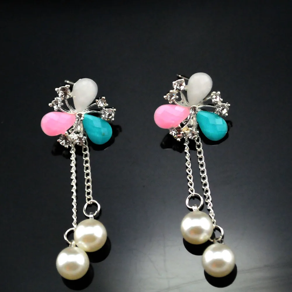 Small and pure fresh flowers long pearl pendants tassel earrings + send a lovely decorative boxes | Украшения и аксессуары