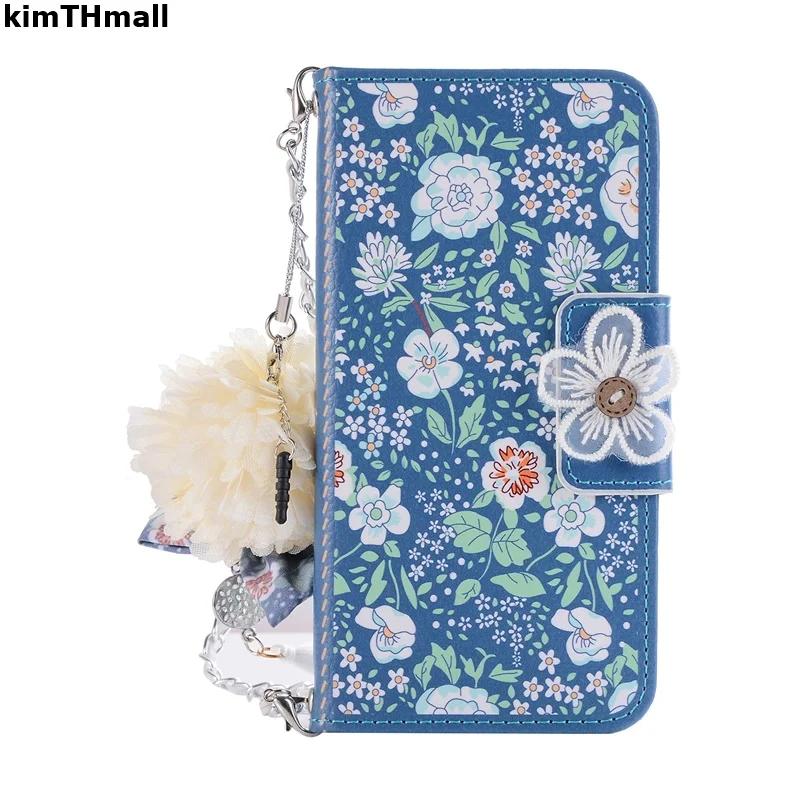 

Case For Samsung Galaxy S9 Cover for Galaxy S9 Plus case Luxury Flower Flip Card slot Leather with Strap Wallet Case kimTHmall