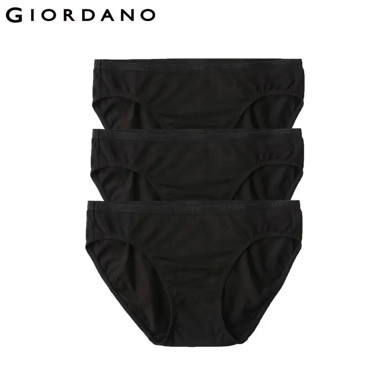 Giordano Три пары эластичных трусов выполненых из натурального хлопка,а так же имеется несколько цветовых решений - Цвет: 09Black